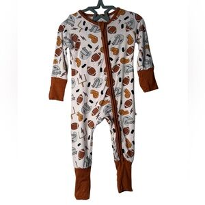 Caden Lane Bamboo Sleeper Football Print 0-3 Months